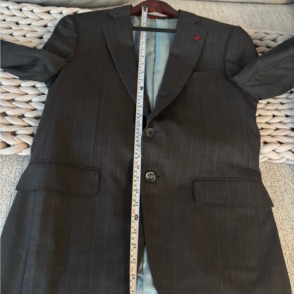 Isaia Charcoal Pinstripe Blazer - IT 50R - Picture 14 of 16